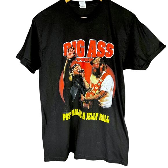 Men's Post Malone & Jelly Roll Big Ass Tour T-Shirt - Black - Size M - Picture 1 of 5